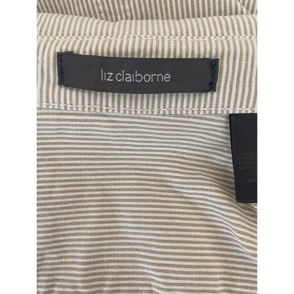 Liz Claiborne Women Cotton Jacket 6 Pin Stripe Lightweight Chic Preppy Retro Y2K - Picture 2 of 12